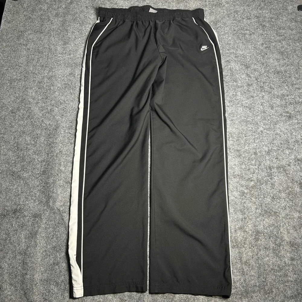 Nike Black White Stripe Track Pants Baggy Y2K Skater Retro Size XL Boys S/M
